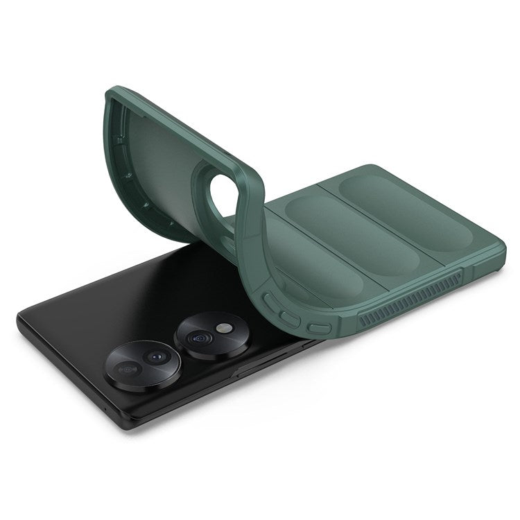 For Honor 70 5G Soft TPU Phone Case Shock Absorption Drop-proof Mobile Phone Cover - Green