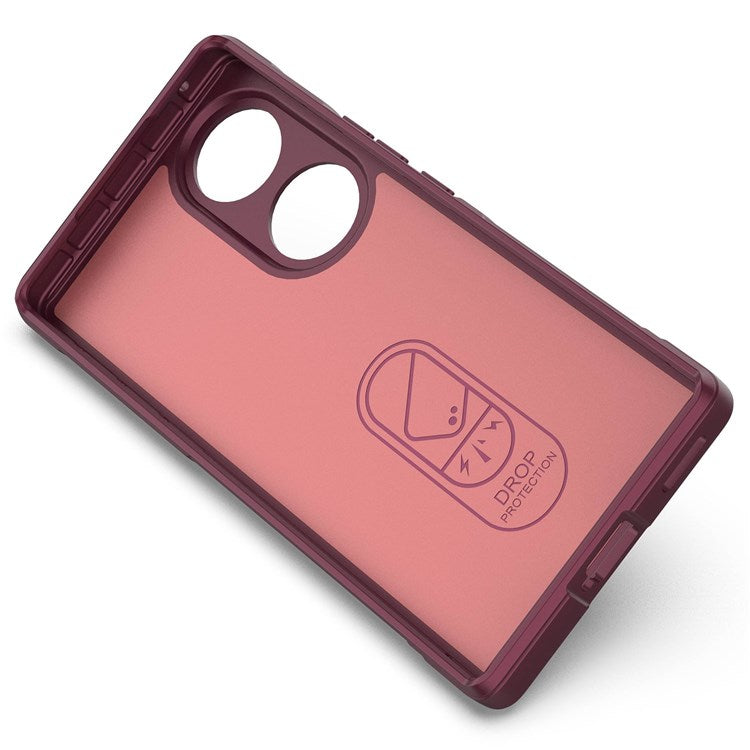 For Honor 70 5G Soft TPU Phone Case Shock Absorption Drop-proof Mobile Phone Cover - Wine Red