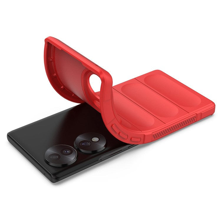 For Honor 70 5G Soft TPU Phone Case Shock Absorption Drop-proof Mobile Phone Cover - Red