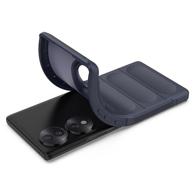 For Honor 70 5G Soft TPU Phone Case Shock Absorption Drop-proof Mobile Phone Cover - Dark Blue