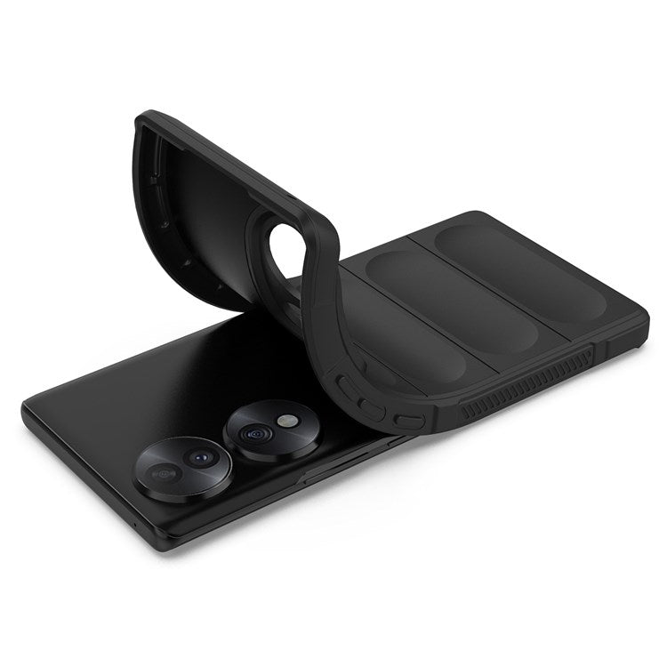 For Honor 70 5G Soft TPU Phone Case Shock Absorption Drop-proof Mobile Phone Cover - Dark Grey