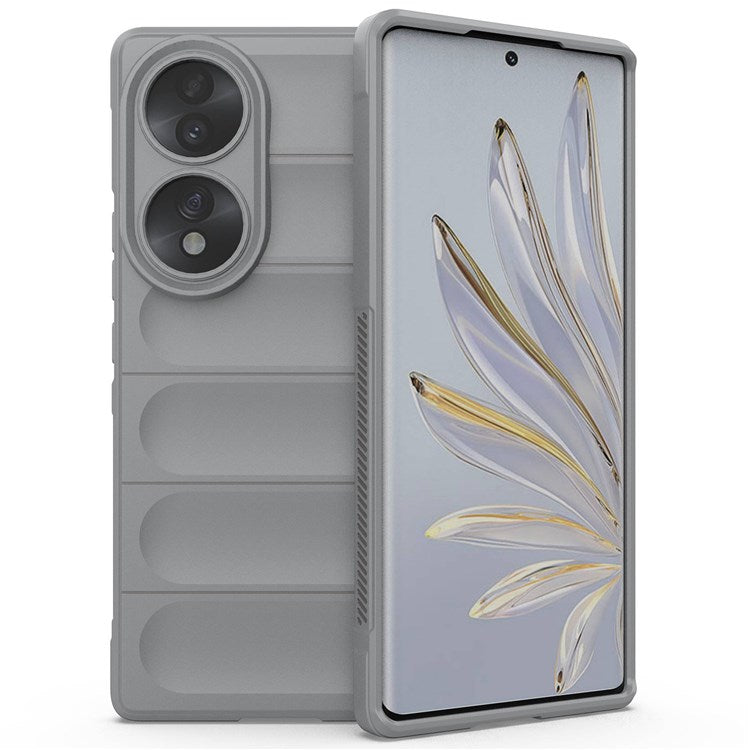 For Honor 70 5G Soft TPU Phone Case Shock Absorption Drop-proof Mobile Phone Cover - Light Grey