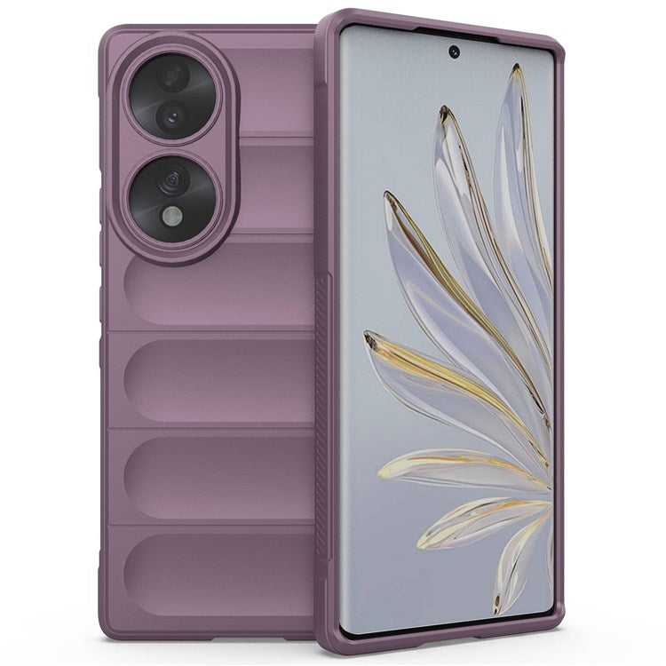 For Honor 70 5G Soft TPU Phone Case Shock Absorption Drop-proof Mobile Phone Cover - Light Purple