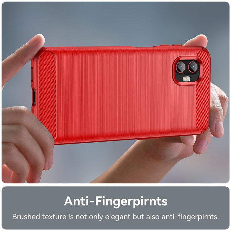 For Samsung Galaxy Xcover6 Pro 5G/Xcover Pro 2 5G Anti-drop TPU Phone Case Carbon Fiber Texture Brushed Surface Wear-resistant Cover - Red