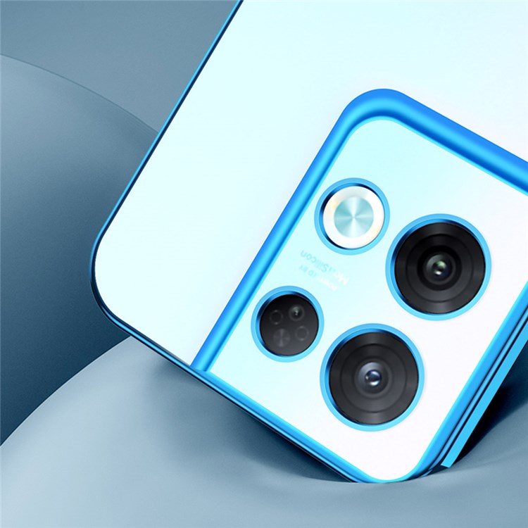 SULADA For Oppo Reno8 5G (Global Version) / Reno8 5G Cell Phone Case Flexible TPU Electroplating Frame Dustproof Clear Phone Cover - Green