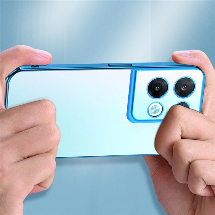 SULADA For Oppo Reno8 5G (Global Version) / Reno8 5G Cell Phone Case Flexible TPU Electroplating Frame Dustproof Clear Phone Cover - Green