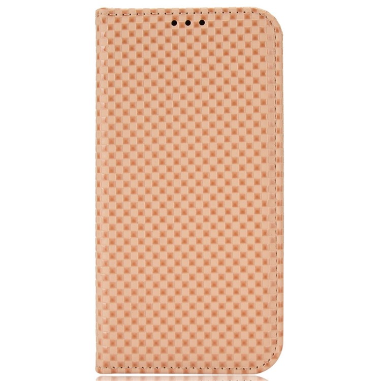 For Oppo A57 (2022) 5G / A77 5G / OnePlus Nord N300 5G / Realme Narzo 50 5G / V23 5G Grid Texture PU Leather Stand Wallet Case Magnetic Auto-absorbed Phone Cover - Beige