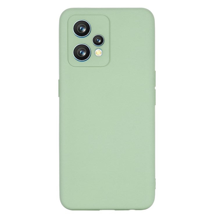 For Realme 9 4G / Narzo 50 Pro 5G  Liquid Silicone Case Anti-scratch Good Protection Cover with Strap - Green
