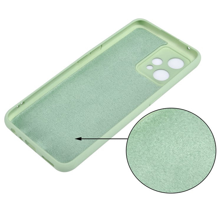For Realme 9 4G / Narzo 50 Pro 5G  Liquid Silicone Case Anti-scratch Good Protection Cover with Strap - Green