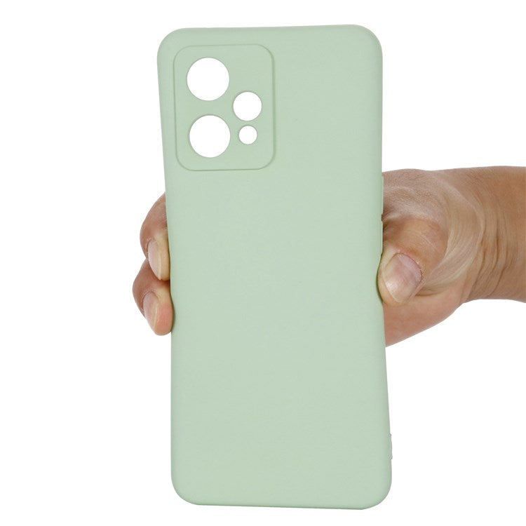 For Realme 9 4G / Narzo 50 Pro 5G  Liquid Silicone Case Anti-scratch Good Protection Cover with Strap - Green