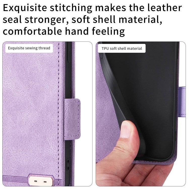 For Realme GT Neo3 Hardware Decor Foldable Stand Phone Wallet Case Double Magnetic Clasps PU Leather Protective Cover - Purple