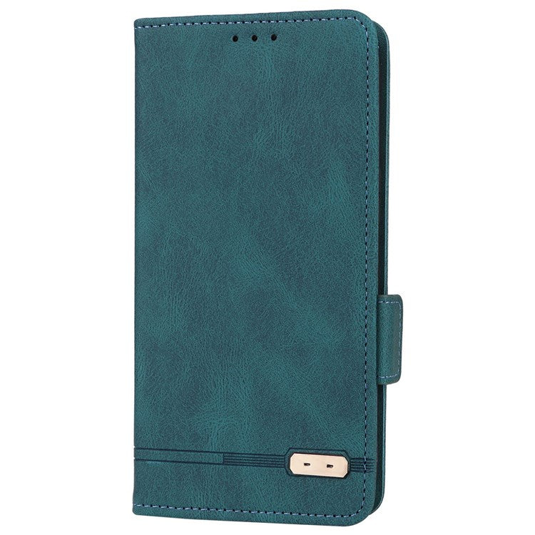 For Realme GT Neo3 Hardware Decor Foldable Stand Phone Wallet Case Double Magnetic Clasps PU Leather Protective Cover - Blue