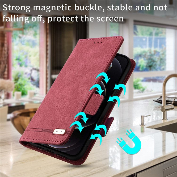 For Realme GT Neo3 Hardware Decor Foldable Stand Phone Wallet Case Double Magnetic Clasps PU Leather Protective Cover - Rose