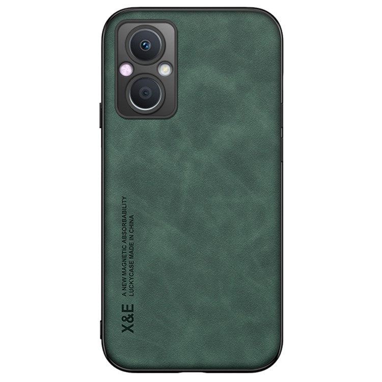 X&E For Oppo A96 5G / Reno7 Z 5G / Reno7 Lite 5G / F21 Pro 5G / OnePlus Nord N20 5G Skin-touch PU Leather Coated TPU Phone Case with Built-in Metal Sheet - Green