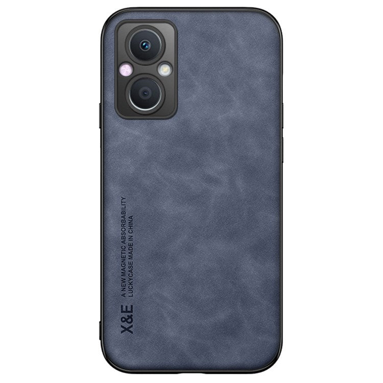 X&E For Oppo A96 5G / Reno7 Z 5G / Reno7 Lite 5G / F21 Pro 5G / OnePlus Nord N20 5G Skin-touch PU Leather Coated TPU Phone Case with Built-in Metal Sheet - Blue