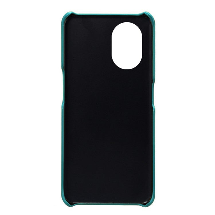 Protective Phone Case for Oppo Reno8 Lite 5G, Textured PU Leather Coated Hard PC Cover - Green