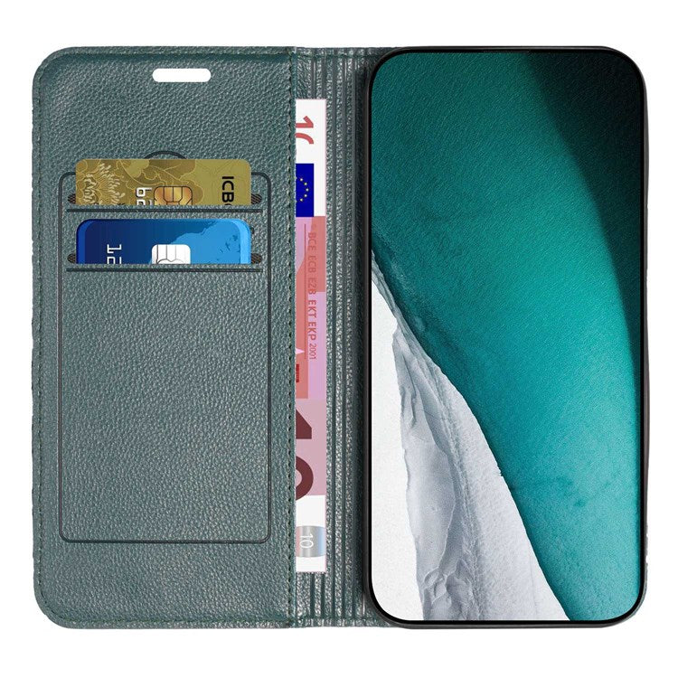 For Samsung Galaxy S22+ 5G RFID Blocking PU Leather Flip Stand Anti-drop Cover Rhombus Embossing Litchi Texture Phone Wallet Case - Green