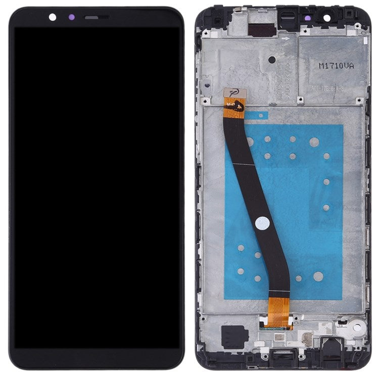For Huawei Honor 7X Grade C LCD Screen and Digitizer Assembly + Frame Replacement Part (without Logo) - Black