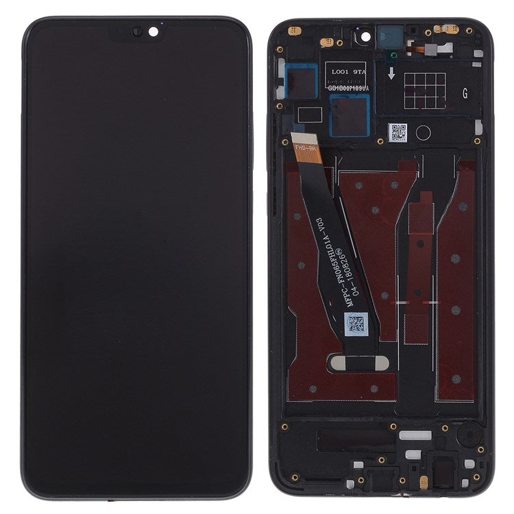 For Huawei Honor 8X Grade C LCD Screen and Digitizer Assembly + Frame Replacement Part (COG Technology) (without Logo) - Black