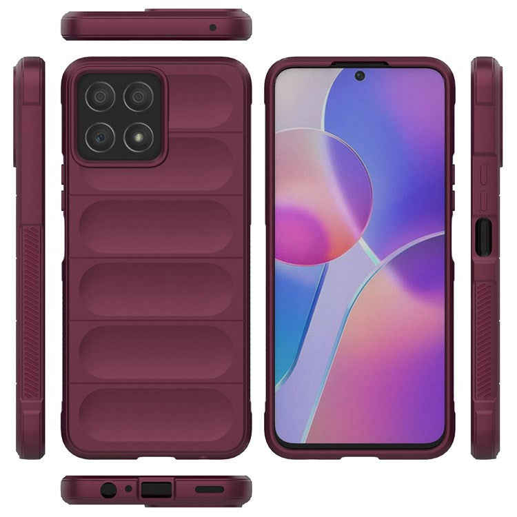 For Honor X8 4G / X30i Rugged Back Cover Anti-fall Protection Flexible TPU Phone Case - Wine Red