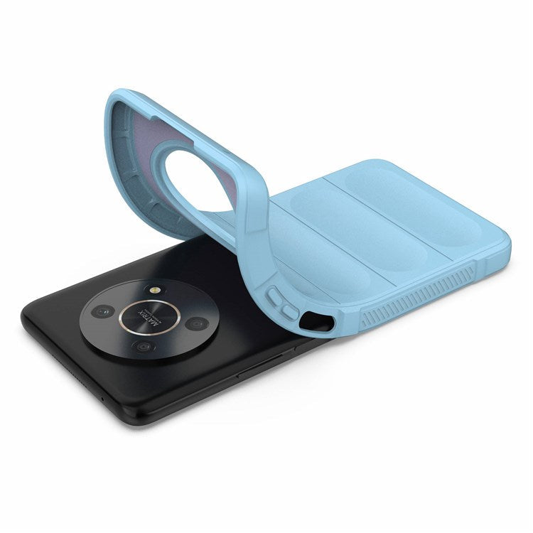 For Honor X30 5G  /  X9 4G / 5G Rugged Back Soft TPU Case Shockproof Mobile Phone Protective Cover - Baby Blue