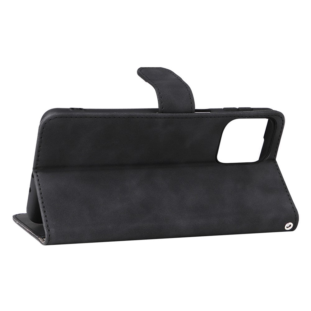For Samsung Galaxy M53 5G Drop Proof Folio Flip Stand Wallet PU Leather Case Skin-Touch Feeling Protective Cover - Black