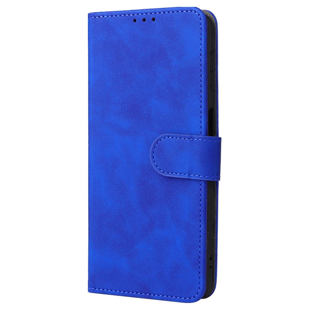 For Samsung Galaxy M53 5G Drop Proof Folio Flip Stand Wallet PU Leather Case Skin-Touch Feeling Protective Cover - Blue