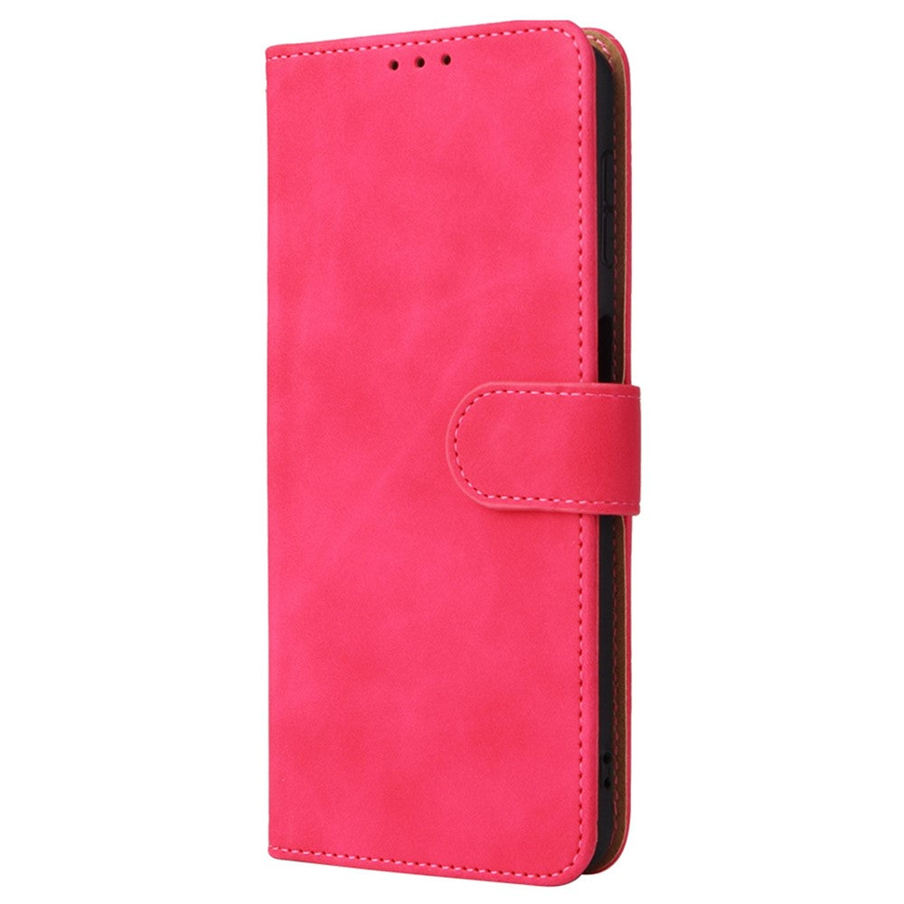 For Samsung Galaxy M53 5G Drop Proof Folio Flip Stand Wallet PU Leather Case Skin-Touch Feeling Protective Cover - Red
