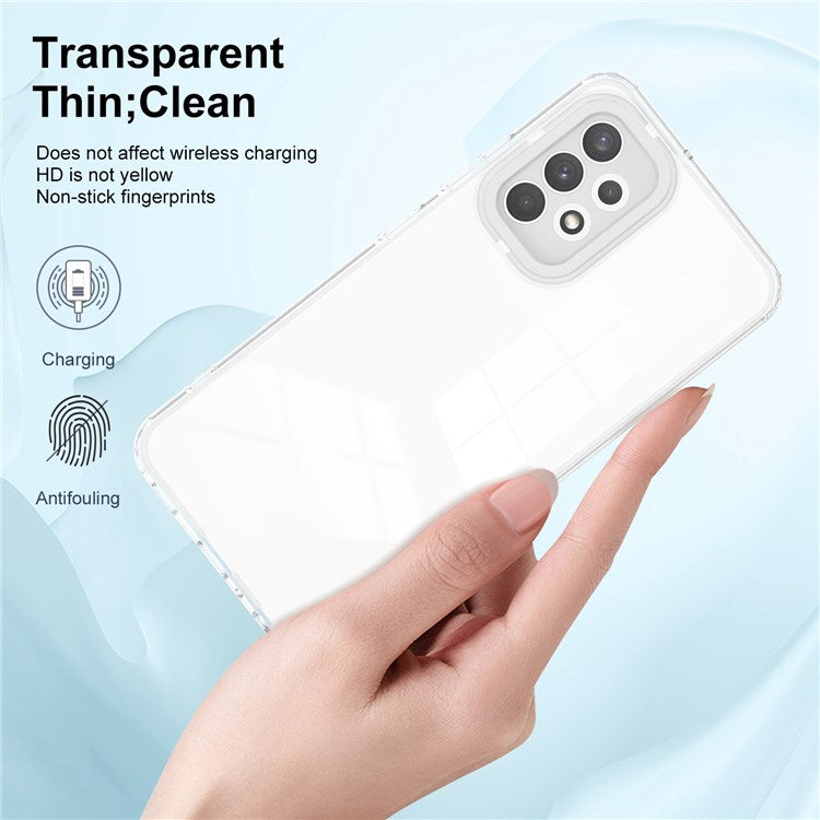 Anti-fall TPU Phone Case for Samsung Galaxy A53 5G, Clear Scratch-resistant Anti-fingerprint Cell Phone Cover - White