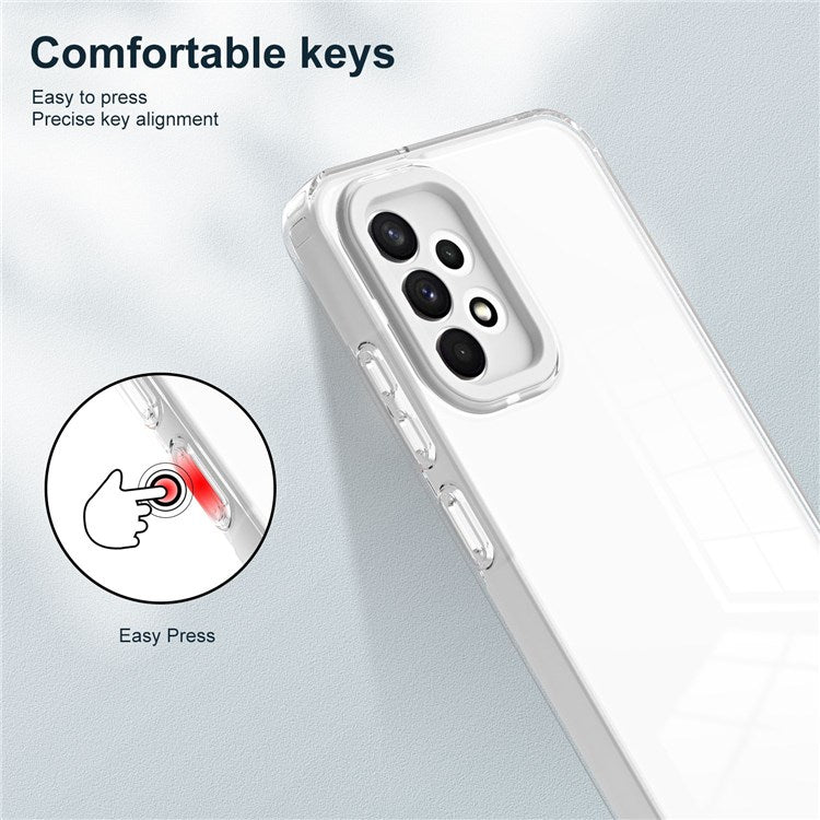 Anti-fall TPU Phone Case for Samsung Galaxy A53 5G, Clear Scratch-resistant Anti-fingerprint Cell Phone Cover - White