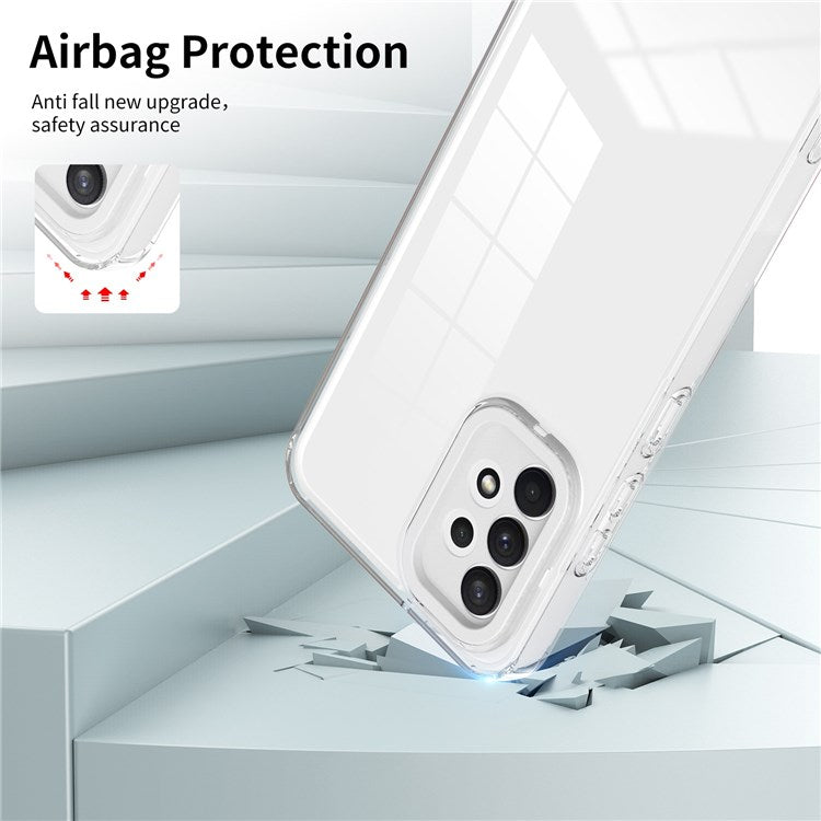 For Samsung Galaxy A33 5G Drop-proof TPU Phone Case Precise Cutouts Transparent Mobile Phone Protective Cover - White