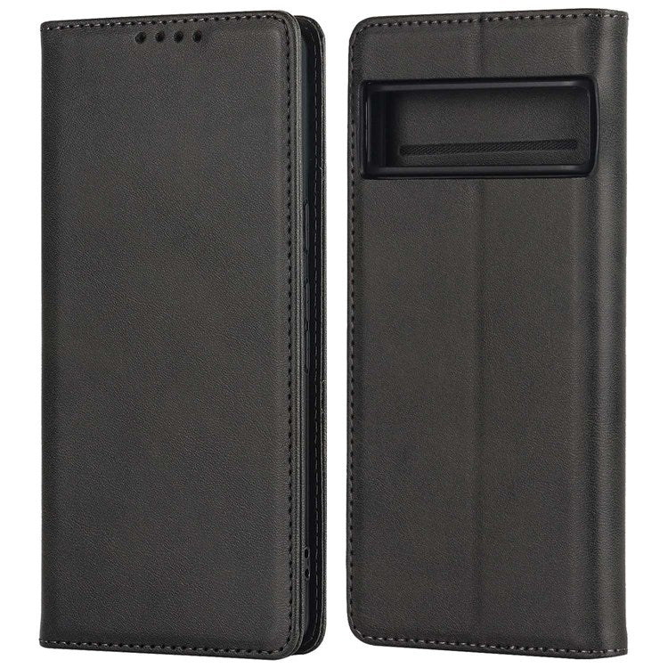 Textured PU Leather Case for Google Pixel 7 5G, Stand Wallet Design Auto Closing Magnetic Phone Cover - Black