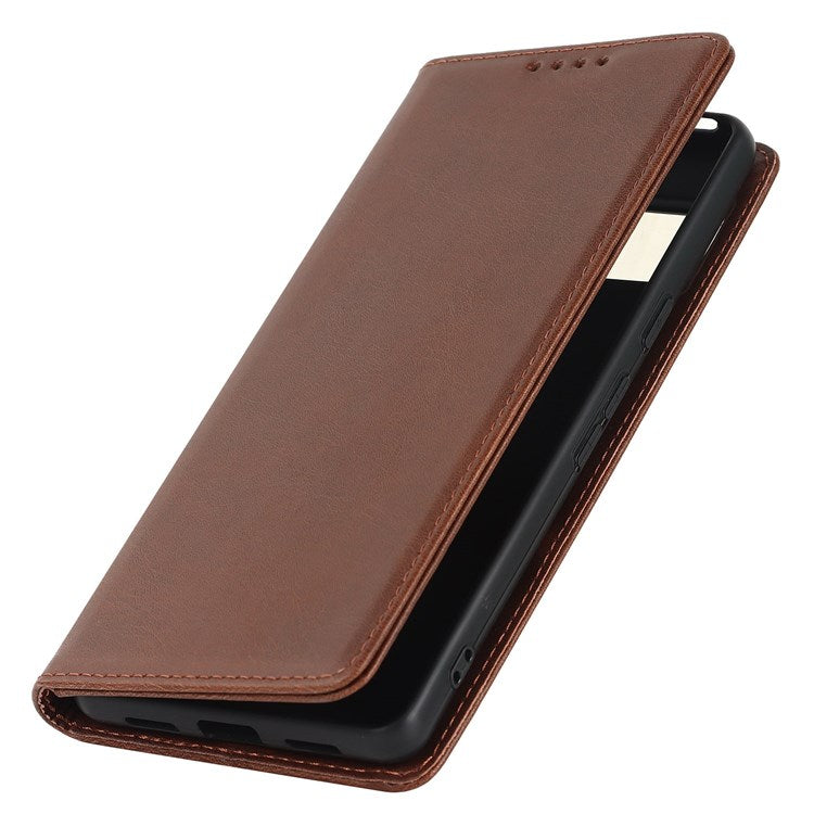 Textured PU Leather Case for Google Pixel 7 5G, Stand Wallet Design Auto Closing Magnetic Phone Cover - Dark Brown
