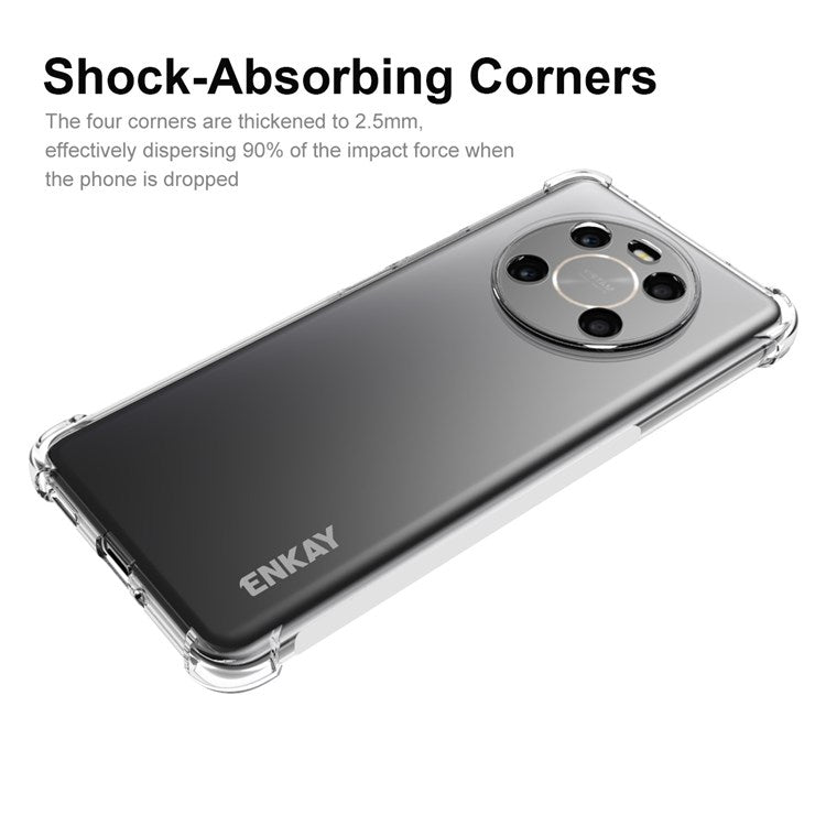 ENKAY HAT PRINCE For Honor X9 4G / 5G Thickened Corners TPU Phone Case Anti-slip Strip Edge Transparent Back Cover