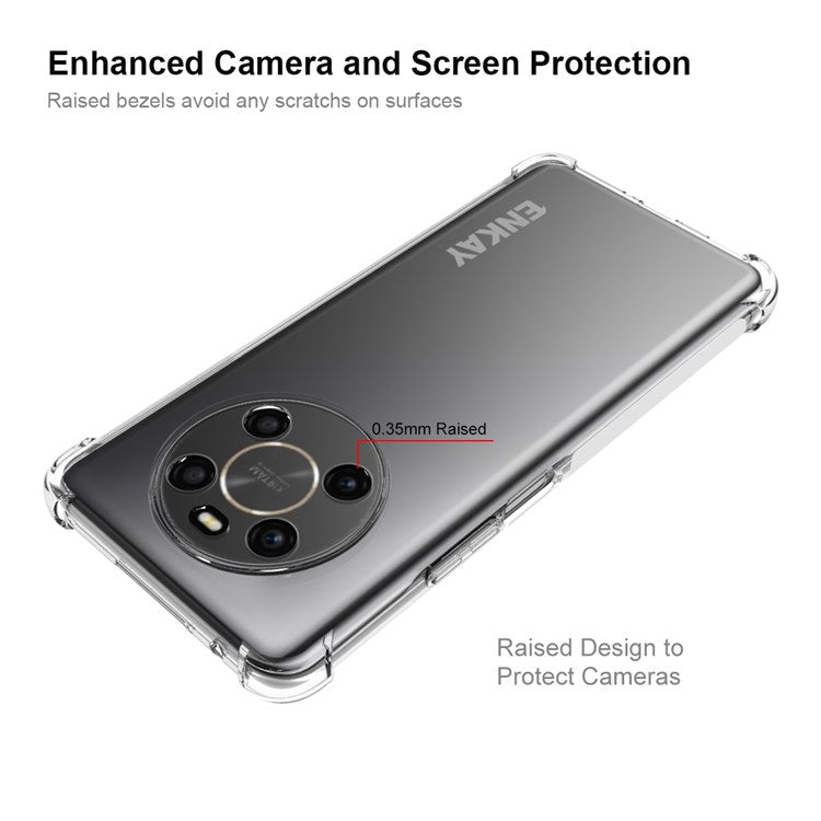 ENKAY HAT PRINCE For Honor X9 4G / 5G Thickened Corners TPU Phone Case Anti-slip Strip Edge Transparent Back Cover