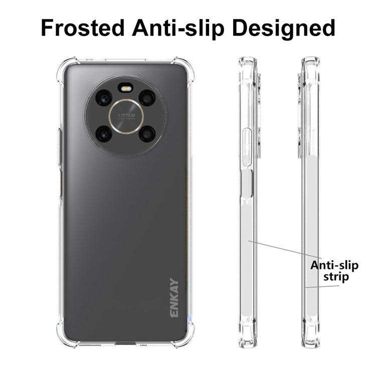 ENKAY HAT PRINCE For Honor X9 4G / 5G Thickened Corners TPU Phone Case Anti-slip Strip Edge Transparent Back Cover