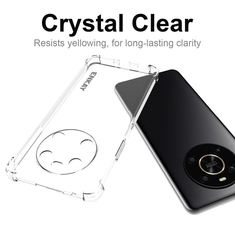 ENKAY HAT PRINCE For Honor X9 4G / 5G Thickened Corners TPU Phone Case Anti-slip Strip Edge Transparent Back Cover