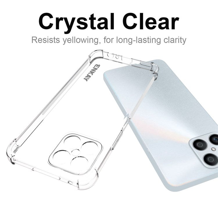 ENKAY HAT PRINCE Thickened Corners TPU Case for Honor X8 4G, Anti-slip Strip Edge Crystal Clear Anti-drop Phone Cover