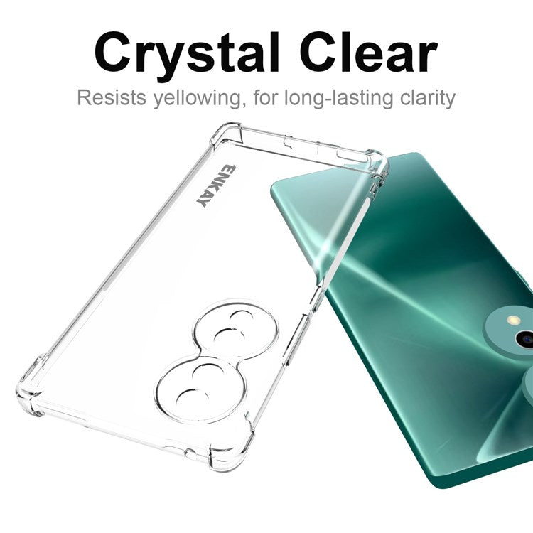 ENKAY HAT PRINCE Clear TPU Phone Case for Honor 70 5G, Thickened Corners Anti-slip Strip Edge Drop-proof Cover