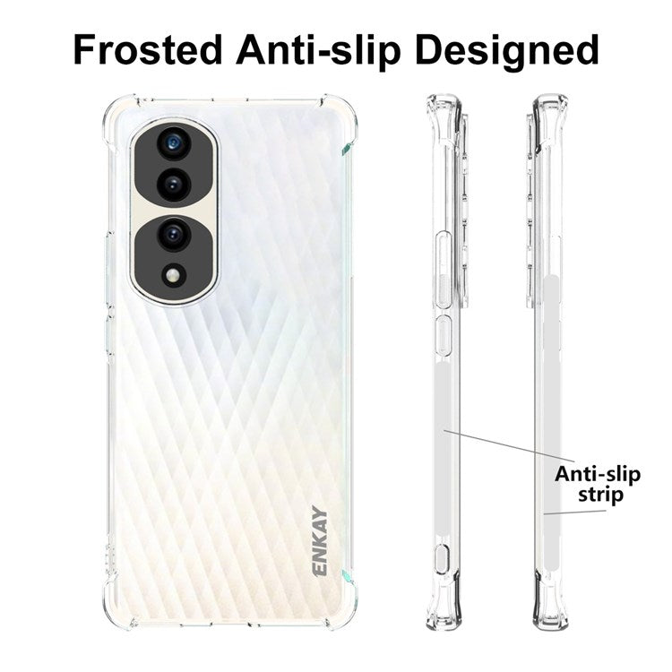 ENKAY HAT PRINCE For Honor 70 Pro 5G / 70 Pro+ 5G Transparent TPU Phone Cover Thickened Corners Anti-slip Strip Edge Protective Case