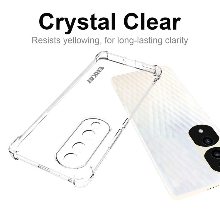 ENKAY HAT PRINCE For Honor 70 Pro 5G / 70 Pro+ 5G Transparent TPU Phone Cover Thickened Corners Anti-slip Strip Edge Protective Case