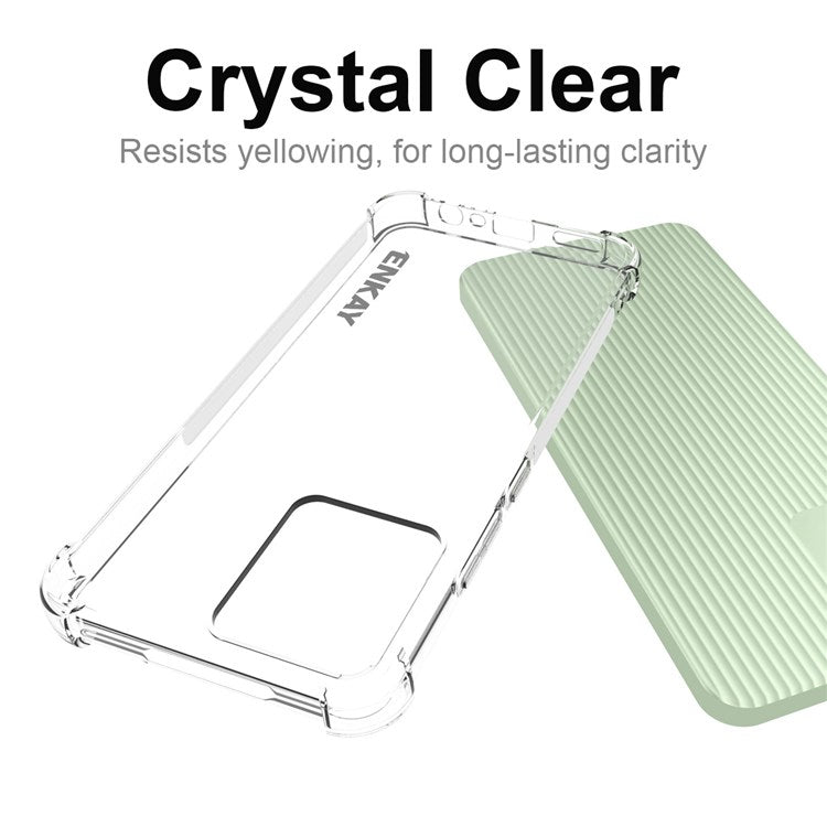 ENKAY HAT PRINCE For Realme C30 4G Thickened Corners Transparent TPU Cover Anti-fall Anti-scratch Phone Case with Anti-slip Strip Edge