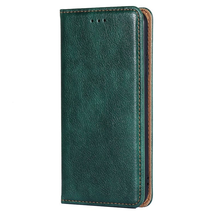 Magnetic Auto Closure Leather Phone Case for Oppo A57 4G / A57s 4G, Foldable Stand Wallet All-round Protective Shell - Green