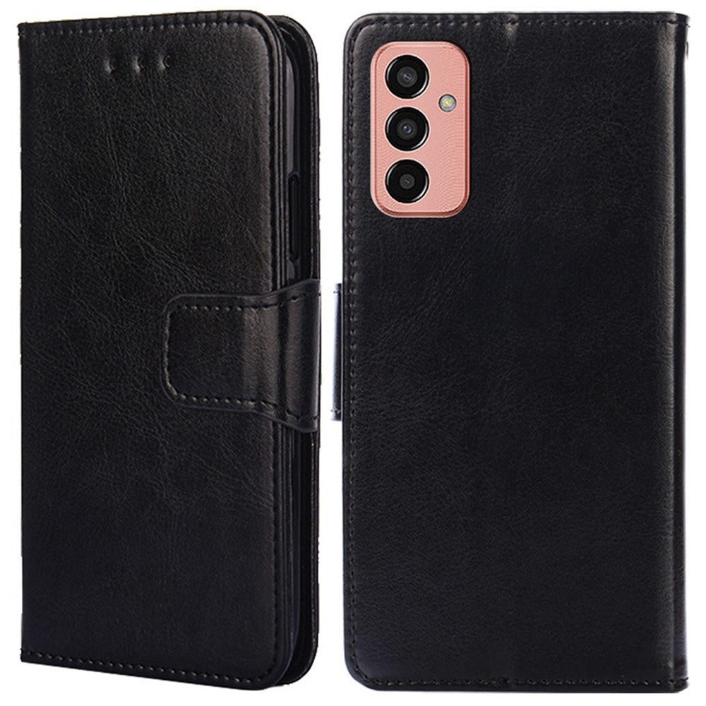 For Samsung Galaxy M13 4G Shockproof Flip Wallet Case Stand Full Protection Anti-fall PU Leather Phone Cover - Black