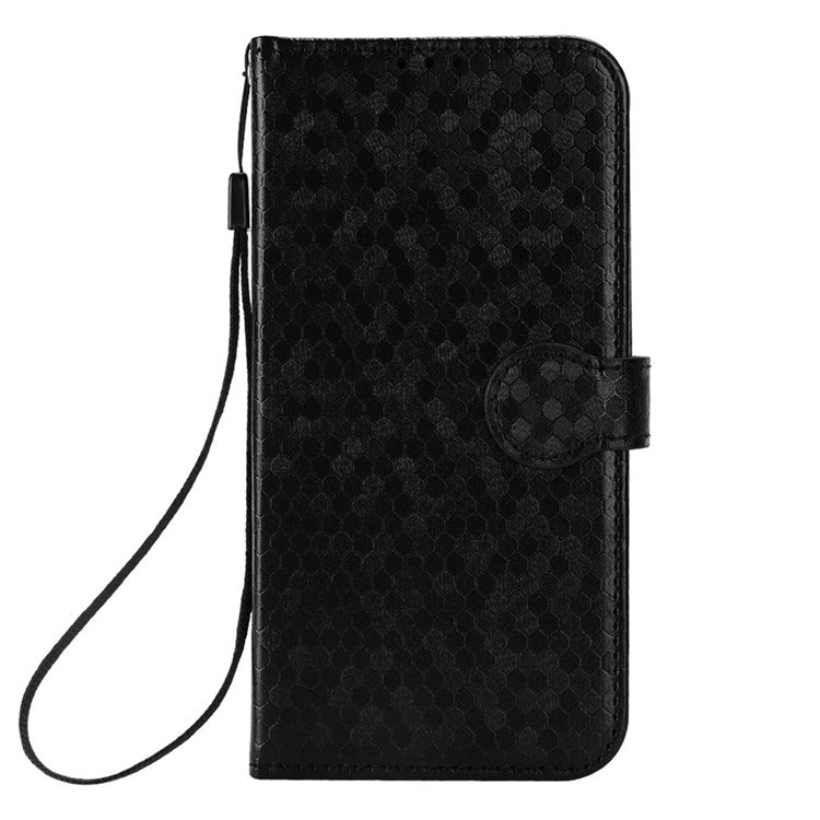 For Honor Magic4 Pro 5G Anti-dust PU Leather Phone Case Imprinted Dot Pattern Wallet Stand Flip Mobile Phone Cover - Black