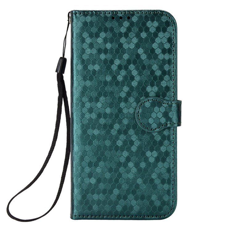 For Honor Magic4 Pro 5G Anti-dust PU Leather Phone Case Imprinted Dot Pattern Wallet Stand Flip Mobile Phone Cover - Green