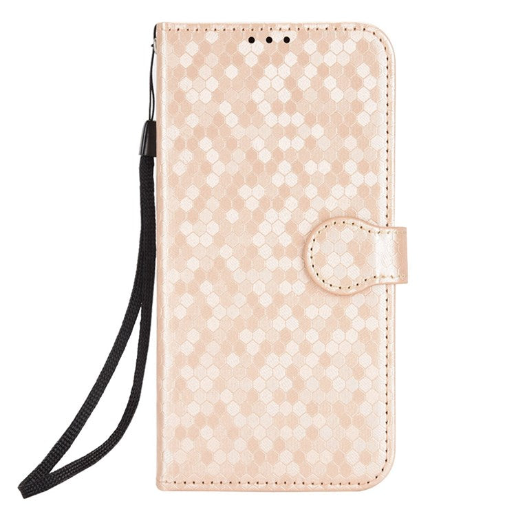 For Honor Magic4 Pro 5G Anti-dust PU Leather Phone Case Imprinted Dot Pattern Wallet Stand Flip Mobile Phone Cover - Rose Gold