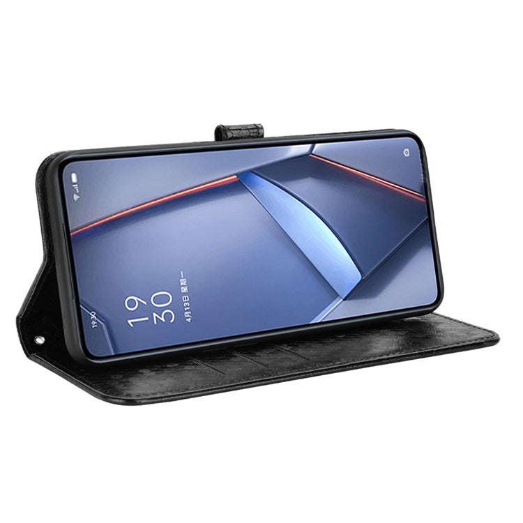 For Honor 9X / X30 5G / Magic4 Lite 5G Imprinted Dot Pattern PU Leather Phone Case Wallet Stand Flip Phone Cover - Black