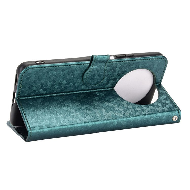 For Honor 9X / X30 5G / Magic4 Lite 5G Imprinted Dot Pattern PU Leather Phone Case Wallet Stand Flip Phone Cover - Green