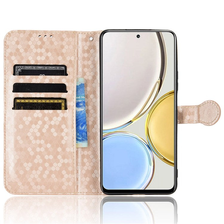 For Honor 9X / X30 5G / Magic4 Lite 5G Imprinted Dot Pattern PU Leather Phone Case Wallet Stand Flip Phone Cover - Rose Gold